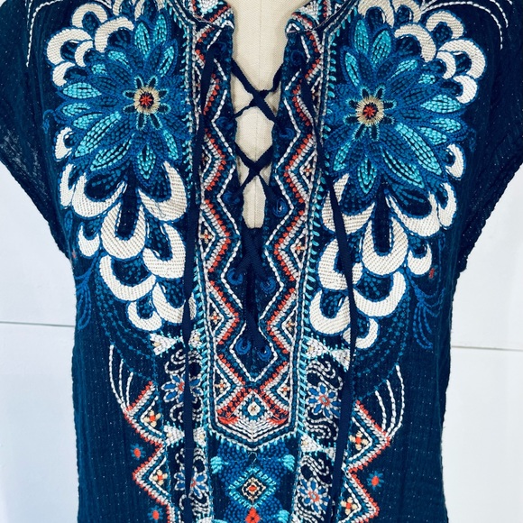 Johnny Was Workshop Love Flower Tunic in European Voile Sz M NWOT - Picture 2 of 9